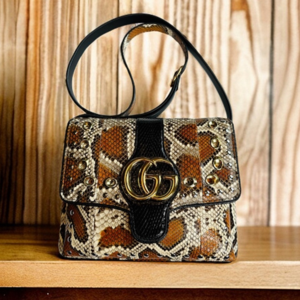 ๐๏ธ๐๏ธ GUCCI ARLI EMBELLISHED PYTHON SHOULDER BAG ๐ฅ๐ฅ RARE ๐ฅ๐ฅ - Picture 8 of 16